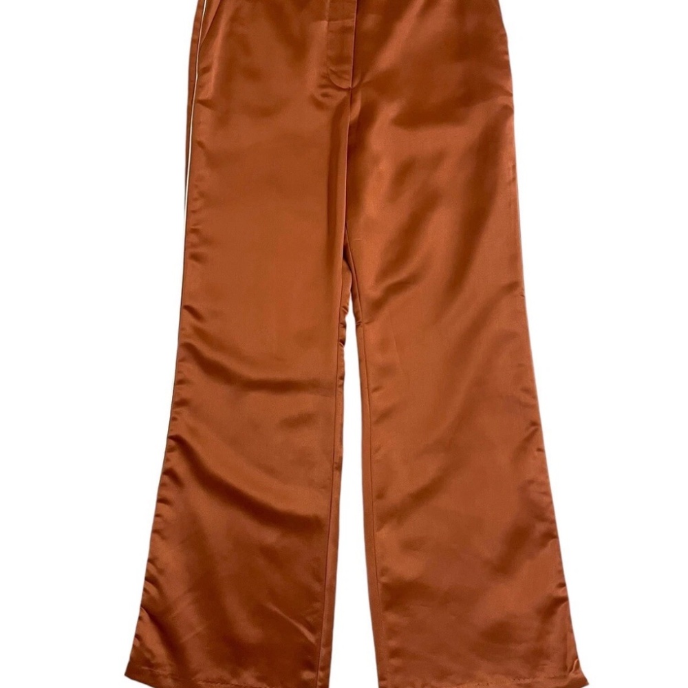 Jason Wu Orange & White Stripe Satin Pants – Size 2